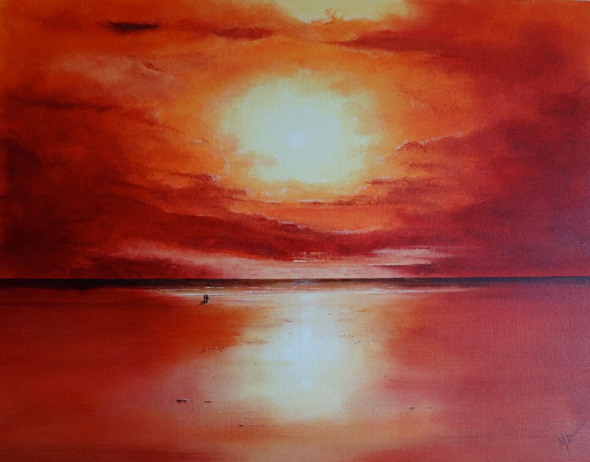 Impressionistic Landscape Oil Painting By Mel Davies Original Art, 18 X 14", Unforgettable, Original Artwork