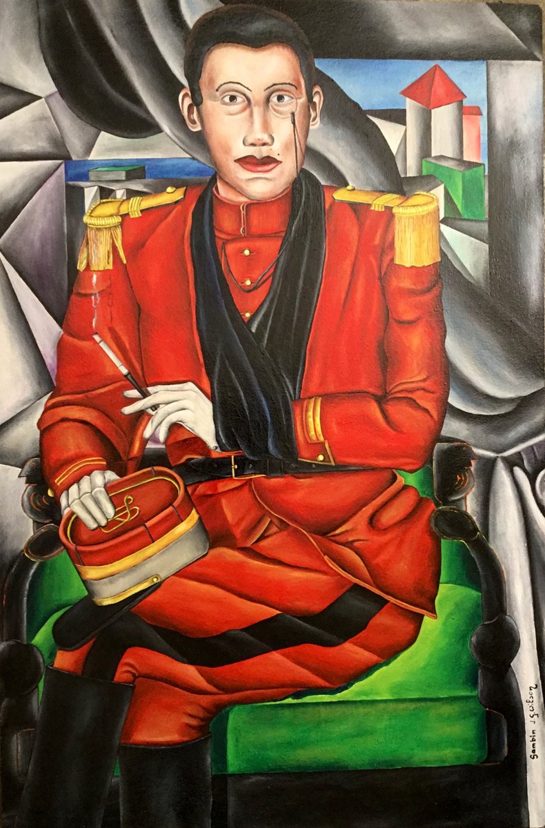 Portrait Oil Painting By Jg Wilson, 31 X 47, Ambiguity, Original Artwork