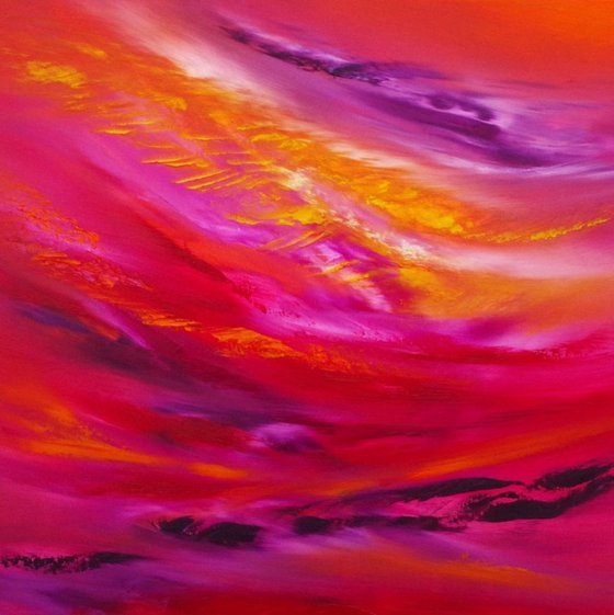 Sky Element I, 60x60 cm, Deep edge, Original abstract painting, oil on canvas