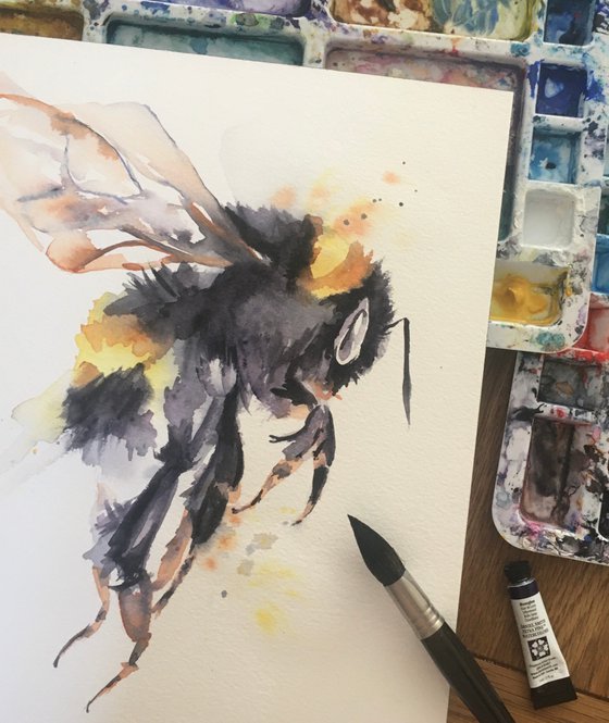 Watercolour Bee 5
