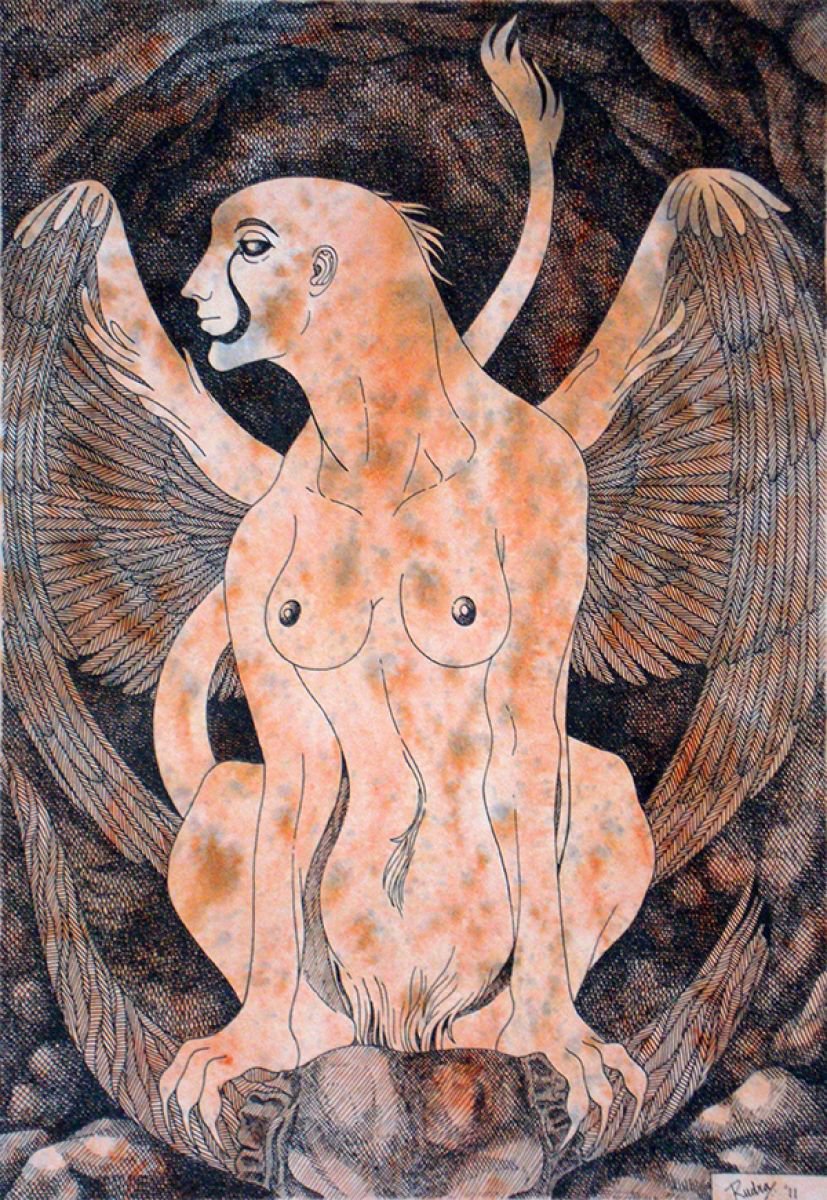 Surrealistic Painting , The Sphinx By Rudra Kishore Mandal, 10 X 14, Artwork For Sale On Artfinder