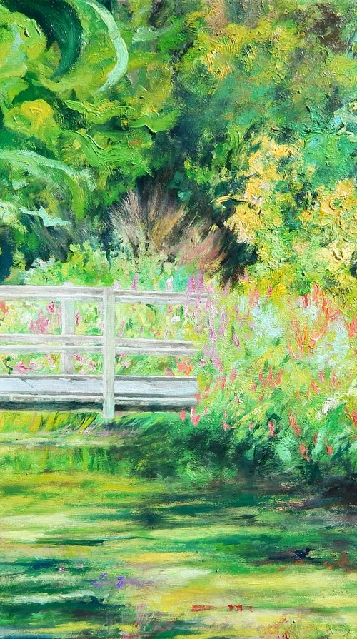 Footbridge in the Water Garden by Richard Freer