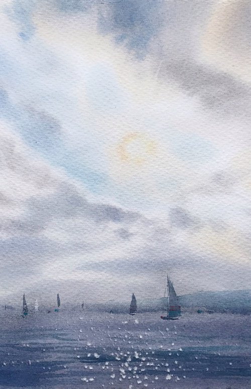 Yachts at sea #17 by Eugenia Gorbacheva