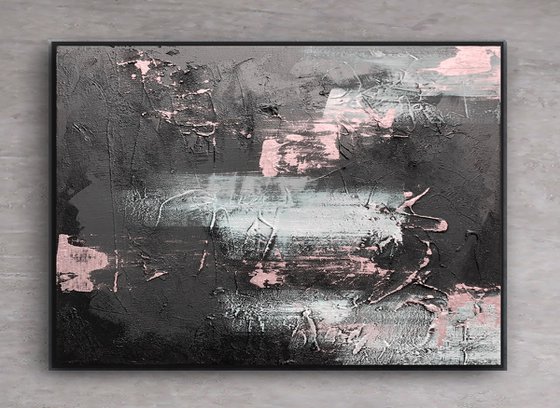 Pink and Black Abstract Reflections