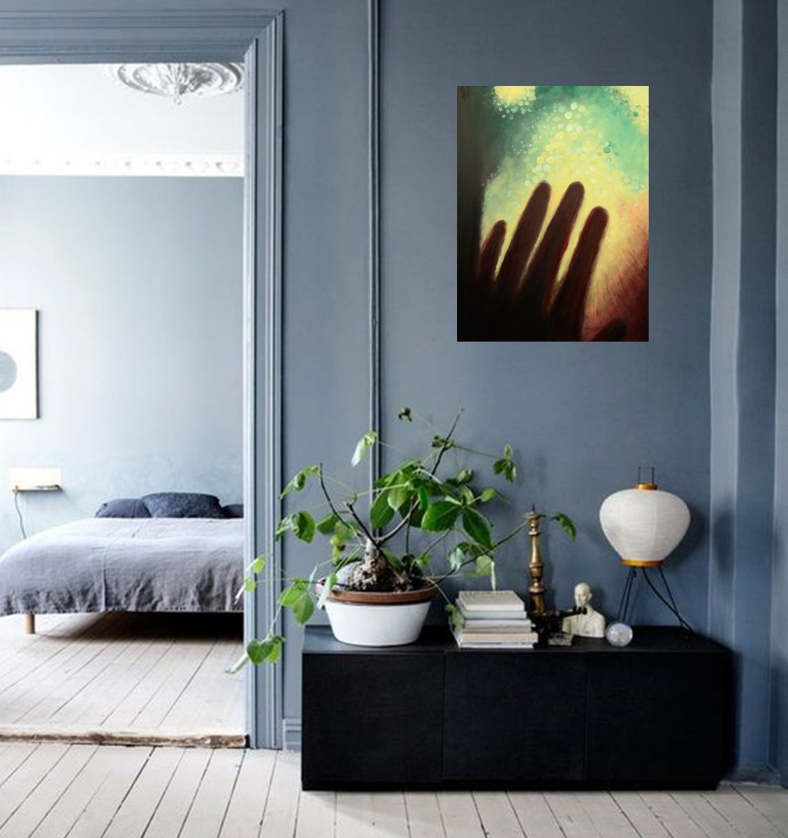 Impressionistic Portrait Acrylic Painting By Danijela Dan, 24 X 31, Touch The Light, Original Artwork