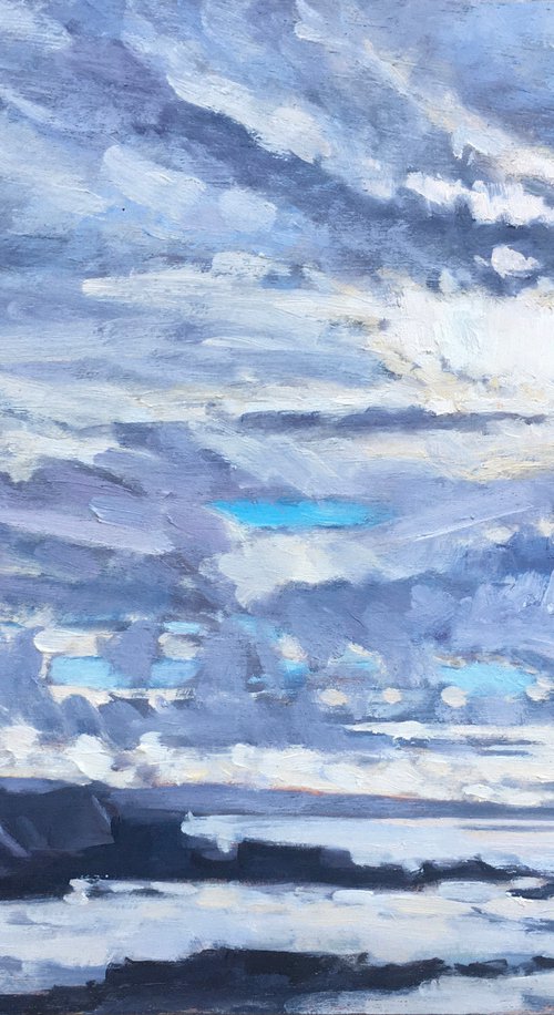 Big sky over Summerleaze beach, Bude by Louise Gillard