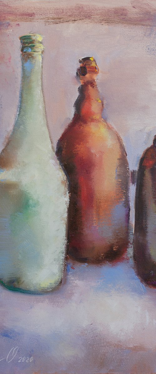 Still life with bottles by Olha Laptieva