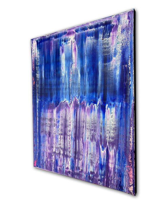 "Melting Point" - Save As A Series - Original Large PMS Abstract Quadriptych Oil Paintings On Canvas - 64" x 20"