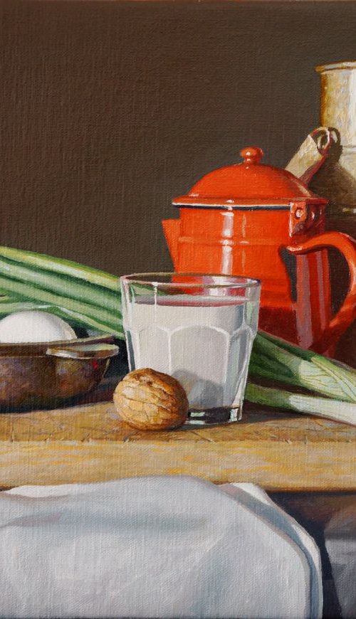 Stillleben mit rote Kanne by Sergej Sologub