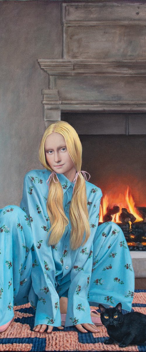 Contemporary portrait "By the Fireplace" by Nataliya Bagatskaya