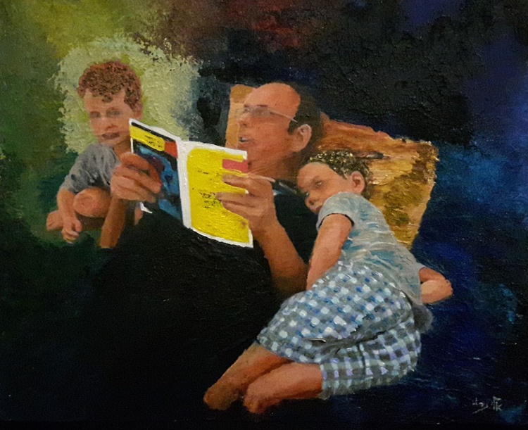 Bedtime Story Acrylic Painting By Eli Gross Artfinder