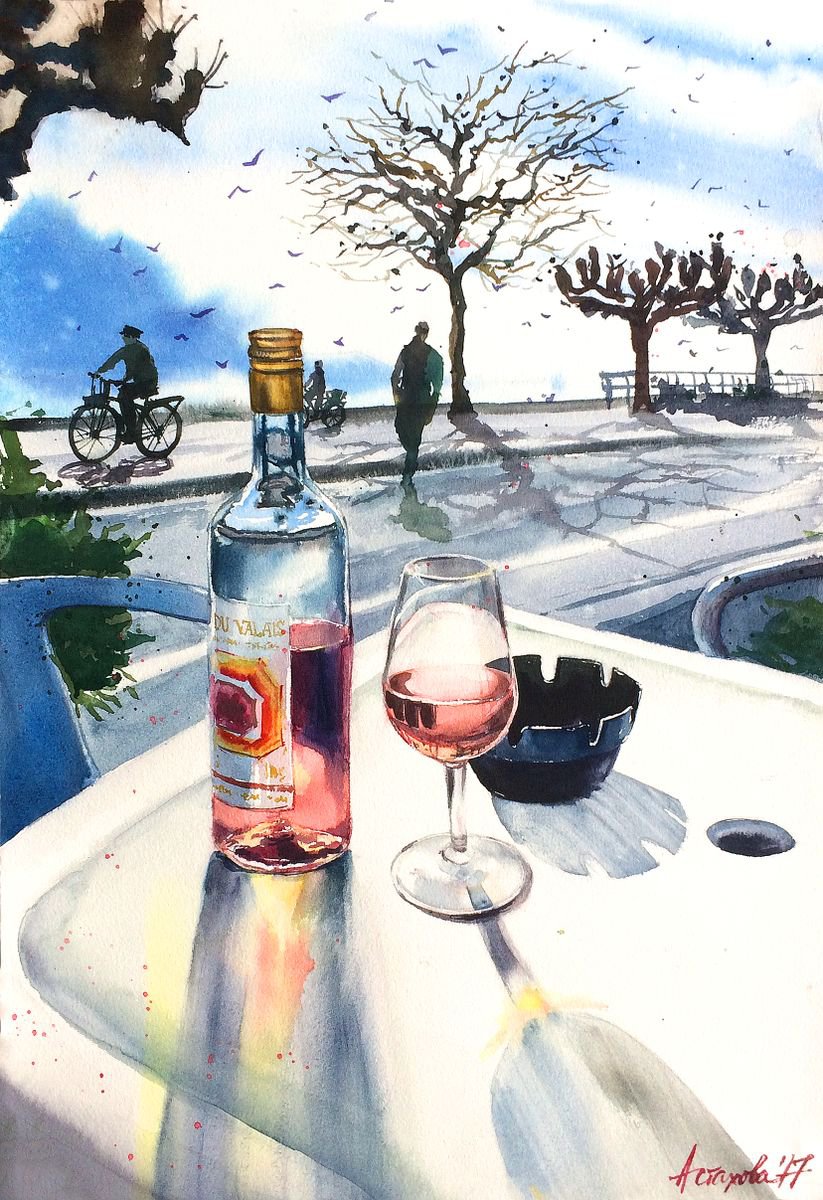 Photorealistic Still Life Watercolour By Ksenia Astakhova, 12 X 18", Rose From Vevey, Original Artwork