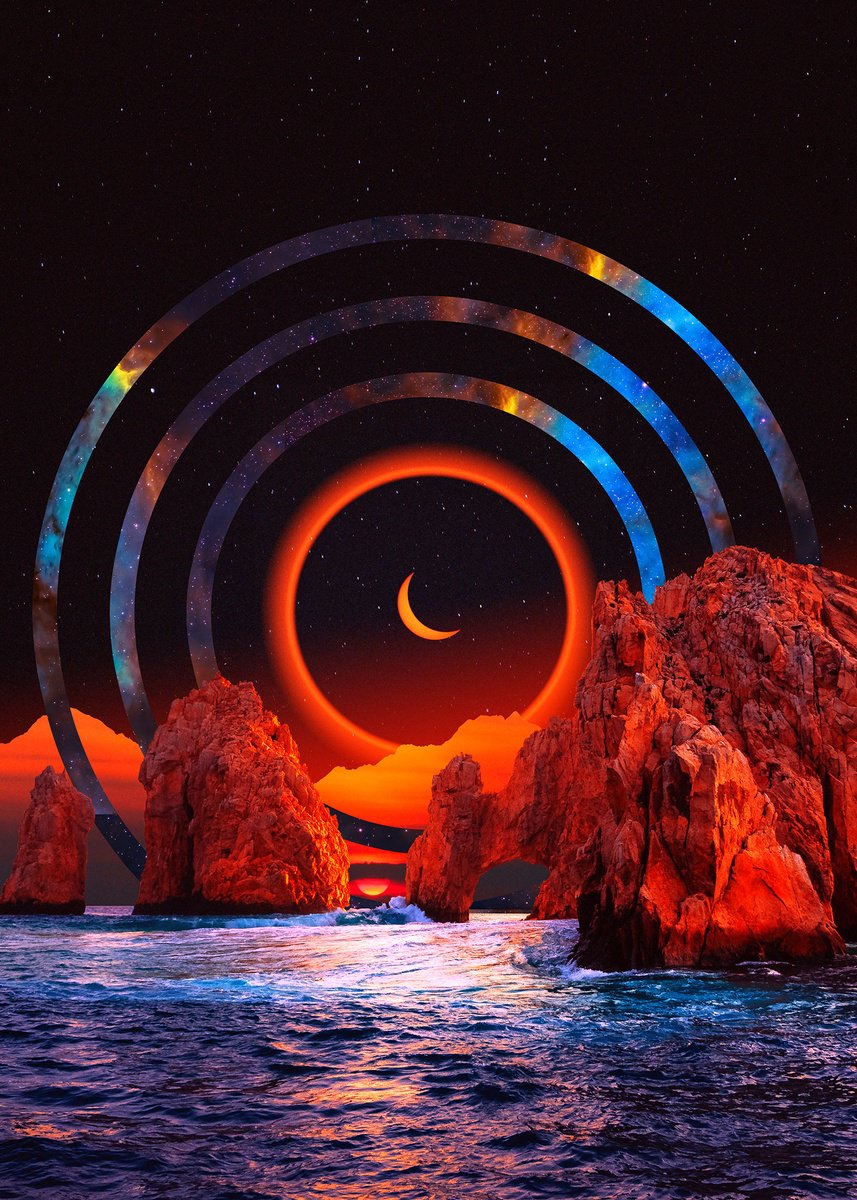 Surrealistic Landscape Giclee Print By Darius Comi, 12 X 18, Sunset&Dreams, Original Artwork