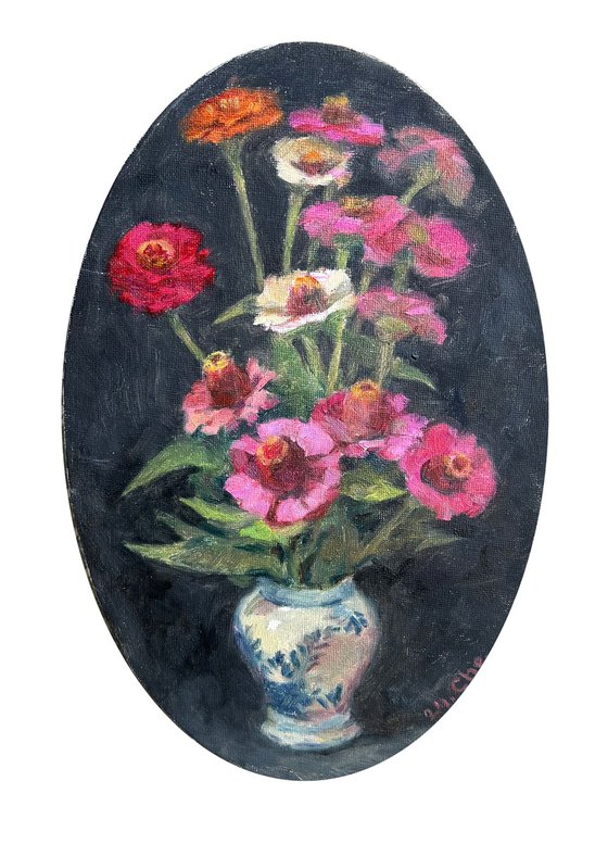 Flowers on black background