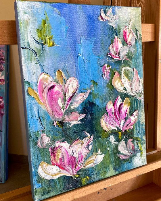 Magnolia Blossom Oil Art