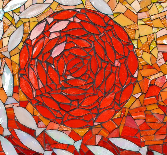 "Where All the Fish Go", glass and ceramic mosaic art