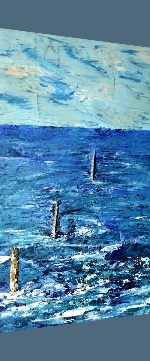 ABSOLUTE BLUE. Seascape inspired by Van Gogh. by Thierry Vobmann. Abstract .