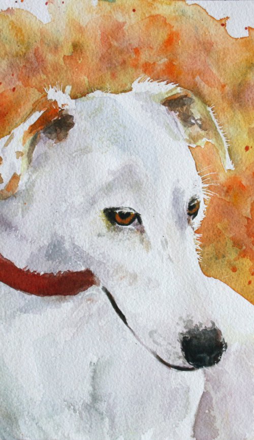 Pet portrait II. Autumn Walk... /  ORIGINAL PAINTING by Salana Art / Svetlana Samovarova