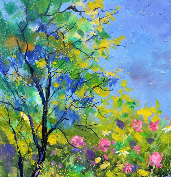 Pink and yellow flowers