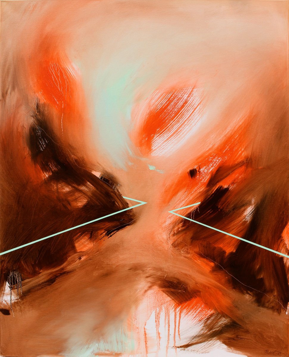 Abstract Landscape Oil Painting By Emma Pesti, 31 X 39, Impossible Paths, Original Artwork