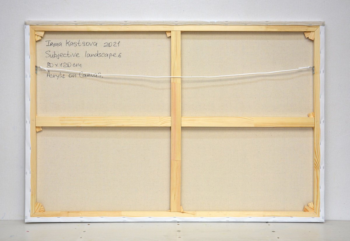 Abstract Acrylic Painting By Iryna Kastsova, 47 X 31, Subjective Landscape 6., Original Artwork