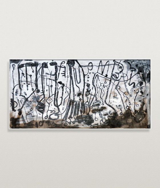 Untitled - ink, tempera, paper