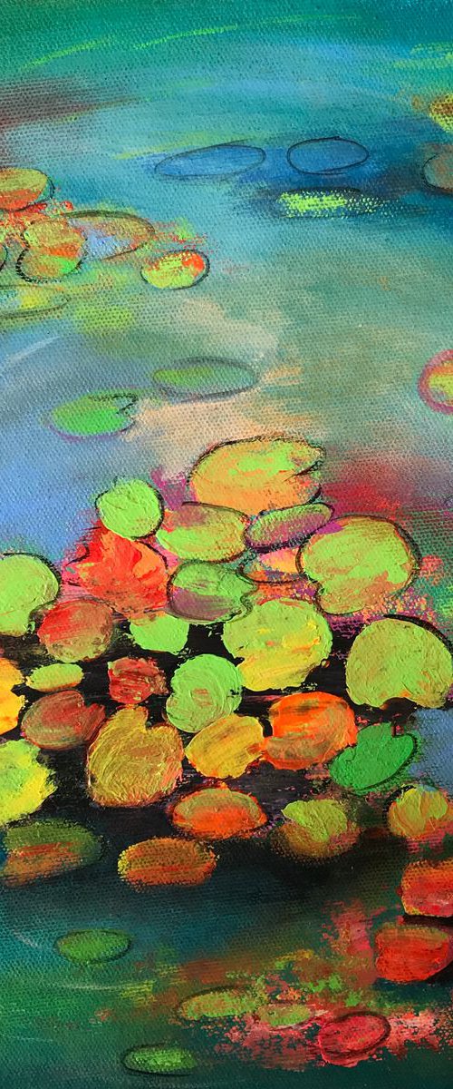 Water Lily Pond ! Abstract Art ! by Amita Dand
