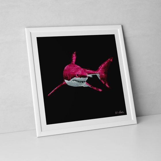 The Great White Shark - PINK pointillism