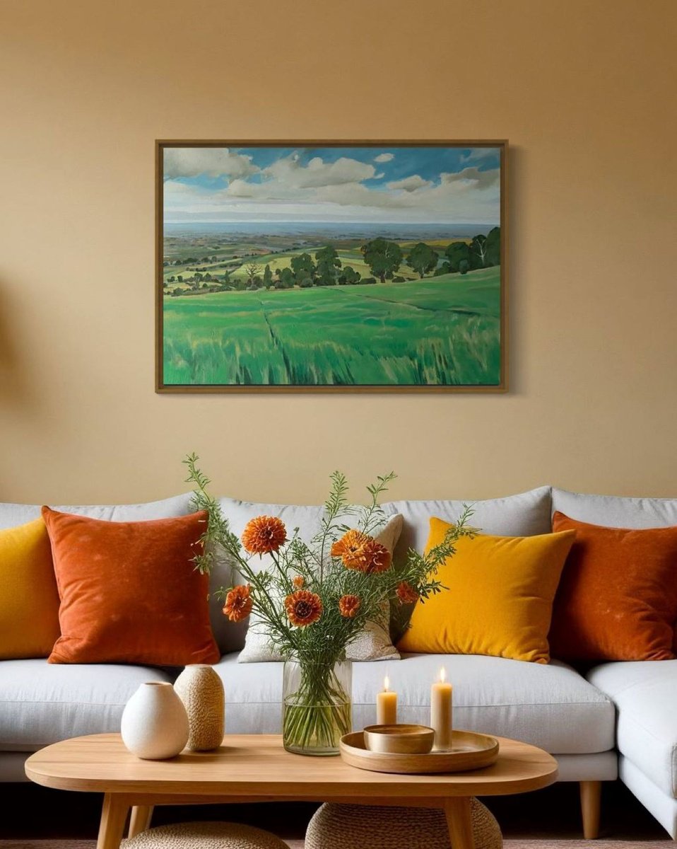 Impressionistic Landscape Oil Painting By Bohdan Vykhrenko, 39 X 28, Countryside, Original Artwork