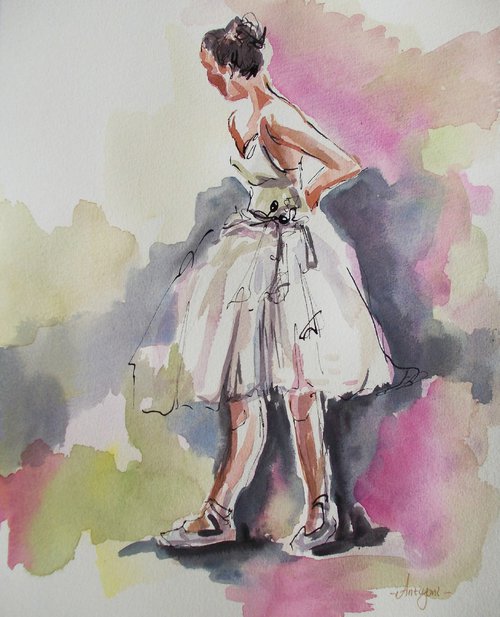 Ballerina  Watercolor Series by Antigoni Tziora