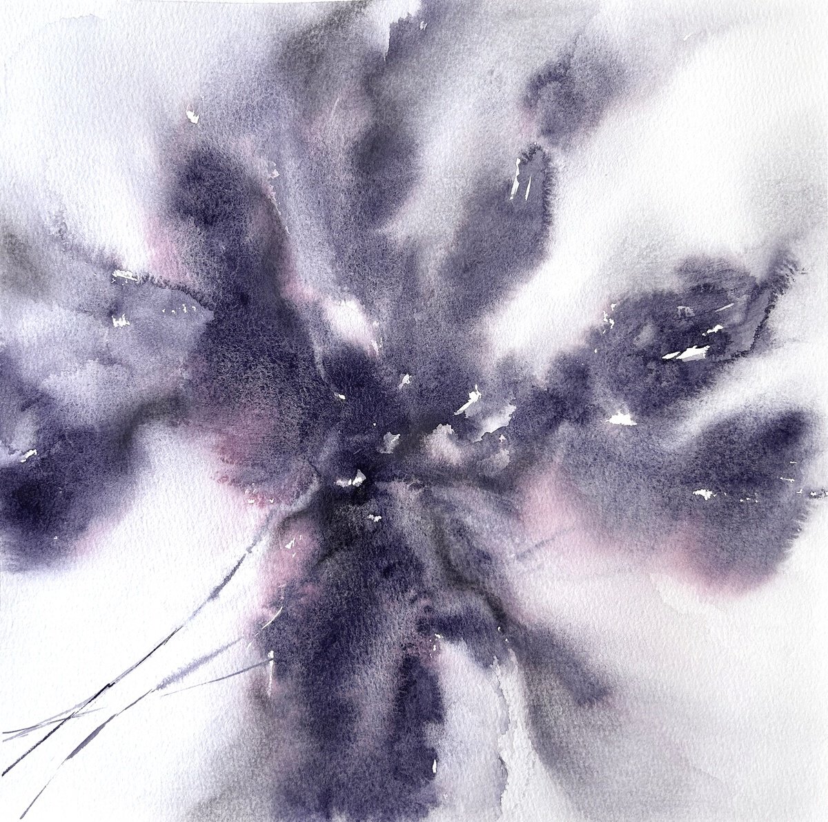 Abstract flower in dark colors by Olga Grigo