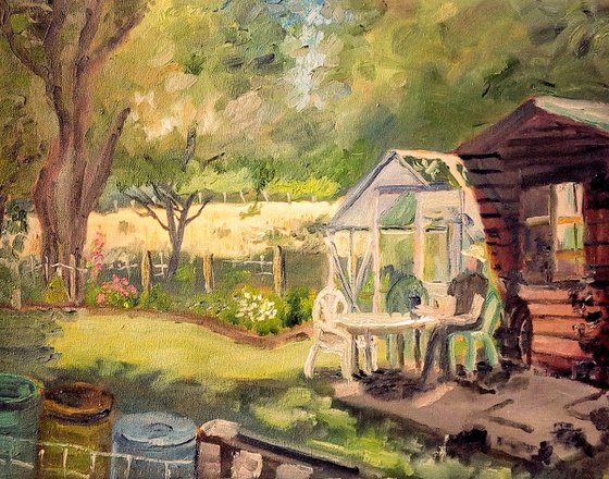 Taking a rest, an original oil painting impressionist style