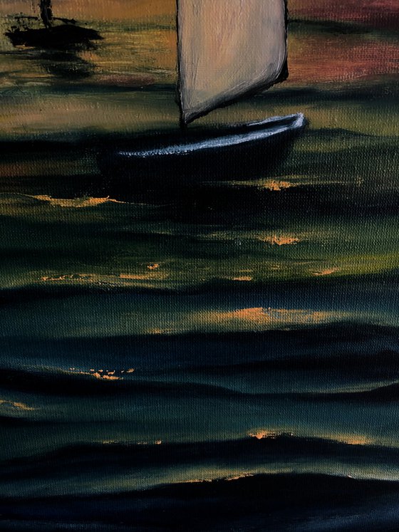 Sailboats, 50x70 cm