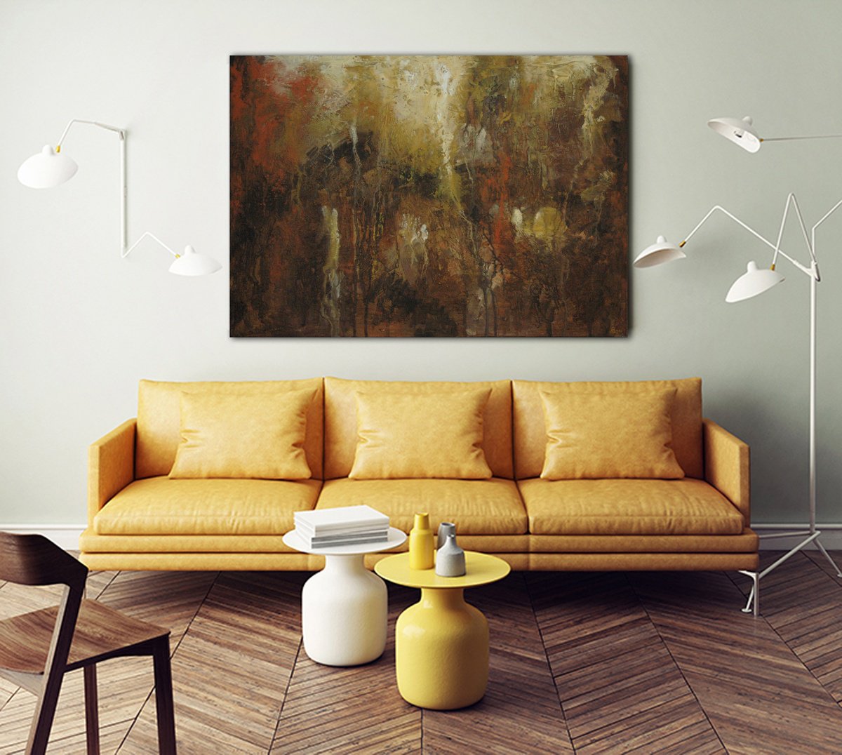 Abstract Acrylic Painting By Rumen Spasov, 39 X 28", "I Remember...", Original Artwork