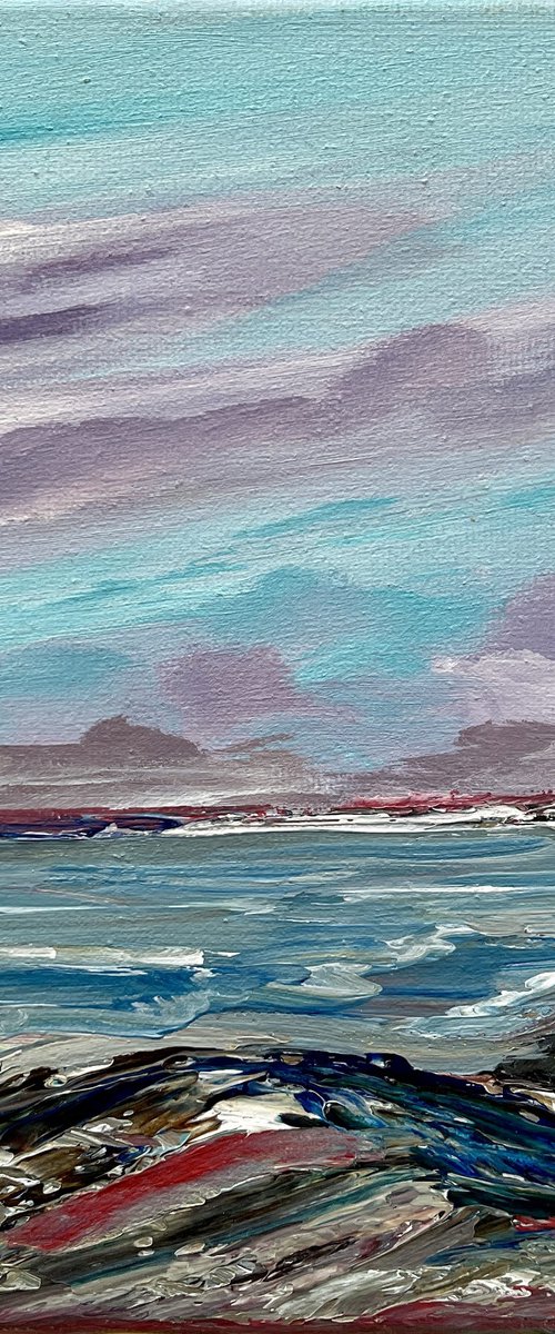Textured Seascape on a Small Canvas by Marja Brown