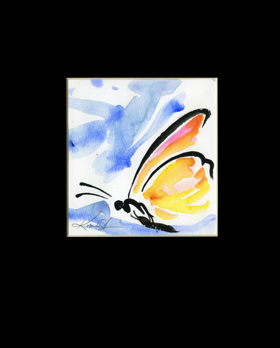 Monarch Butterfly Watercolor Painting, Abstract- Butterfly Love No. 4 by Kathy Morton Stanion