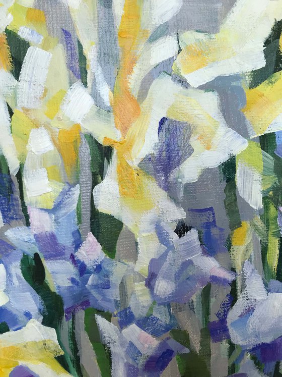 Yellow and blue. one of a kind, handmade artwork, original painting.