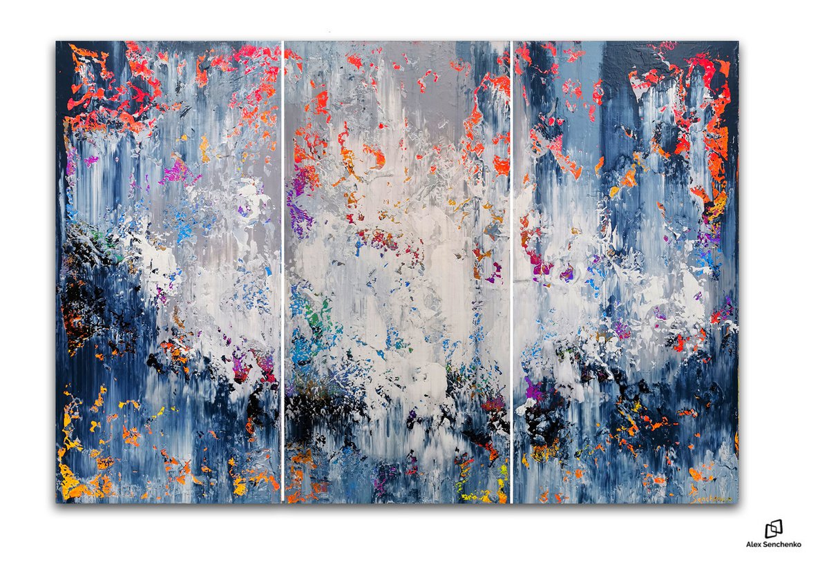 150x100cm. / Abstract triptych / Abstract 1194