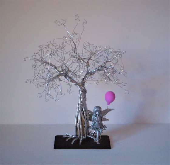 Tree, Fairy and Pink Balloon