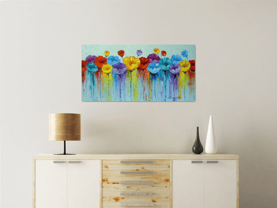 Abstract colorful poppies