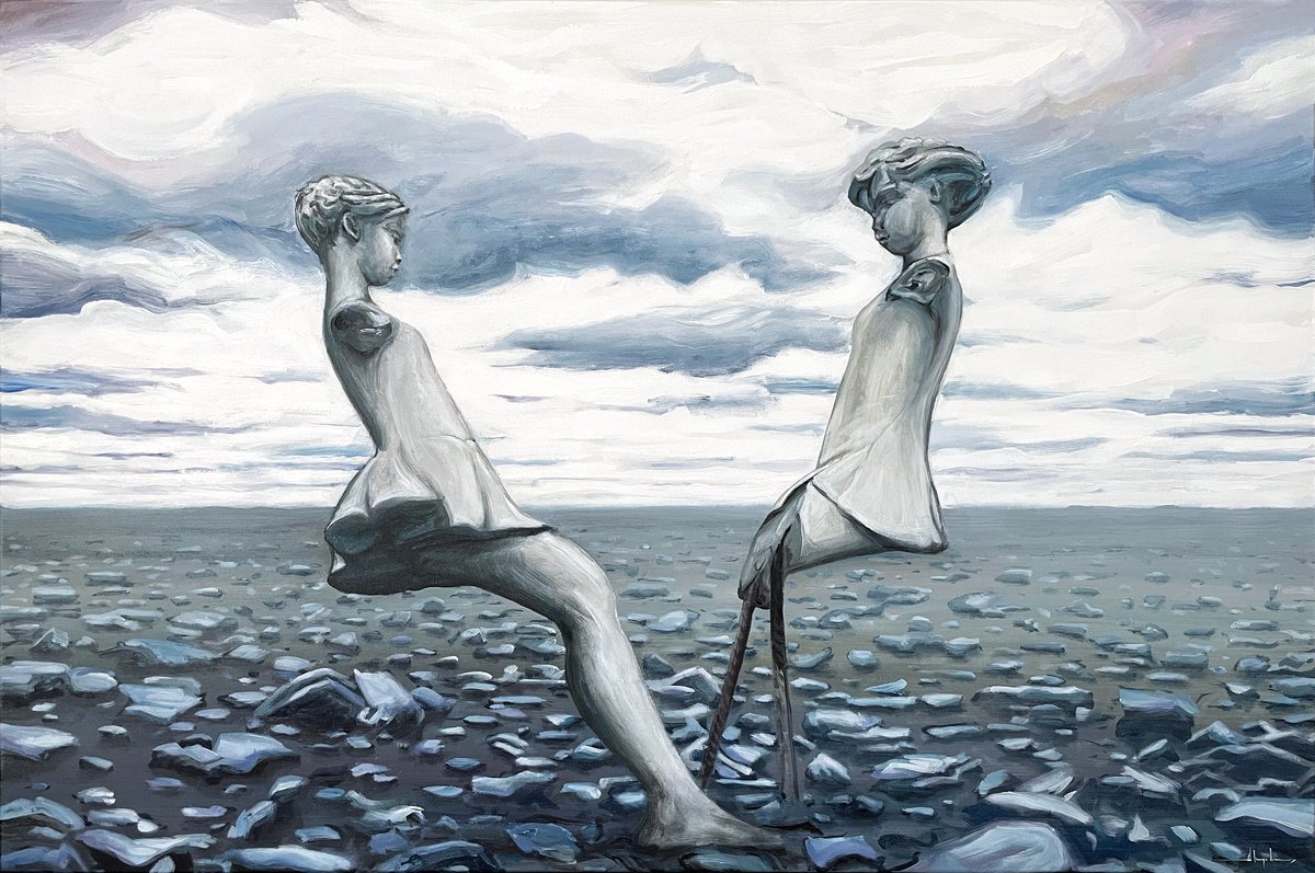 Impressionistic Landscape Acrylic Painting By Alex Nizovsky, 60 X 40, Dance, Original Artwork