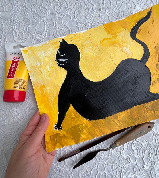 Cat Yoga Painting