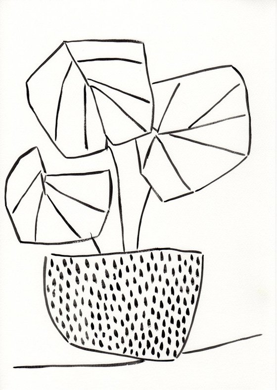 Vase and Leaves #3