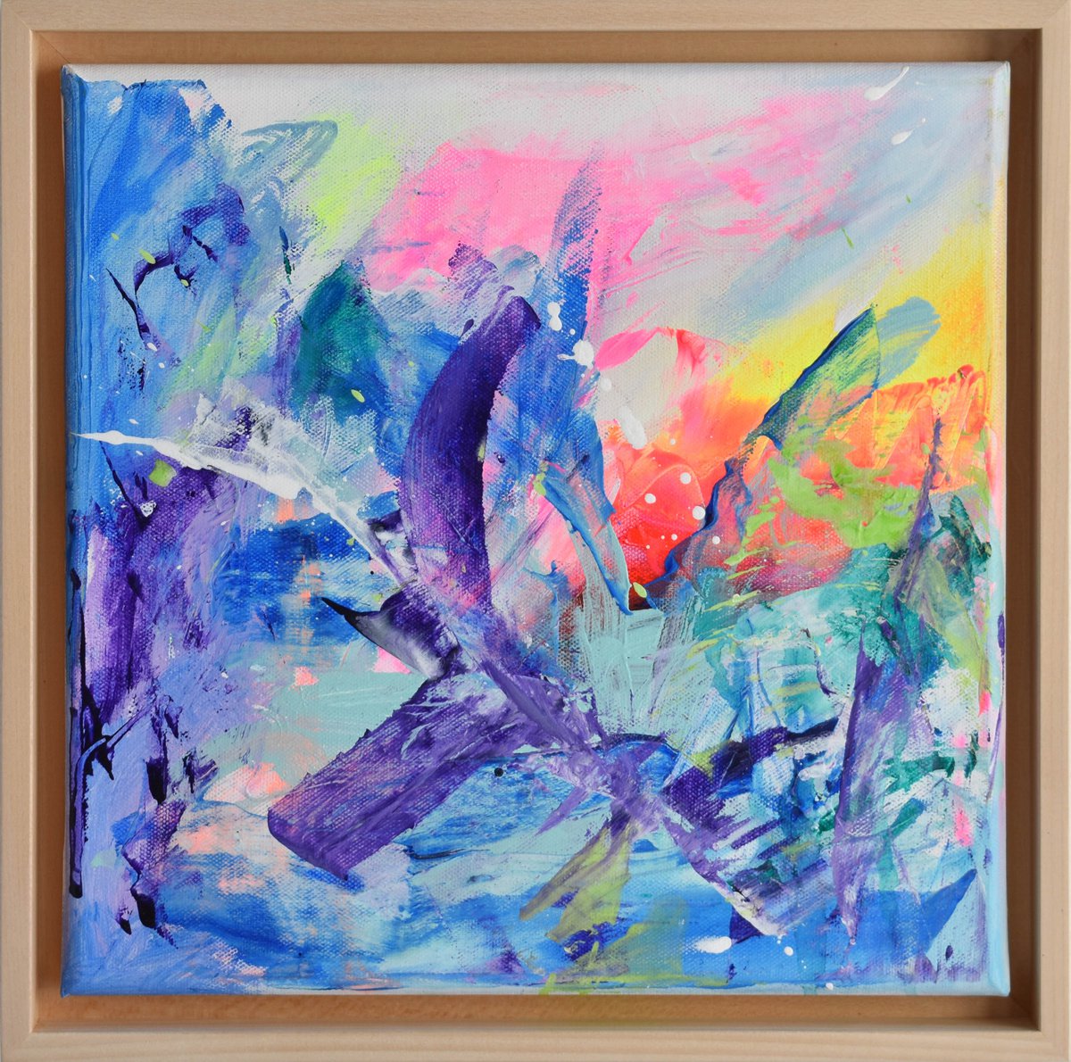 Refreshment / Blue abstract painting / small by Sebastian Merk