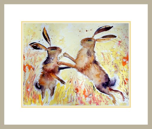 Spring Hares by Julia  Rigby