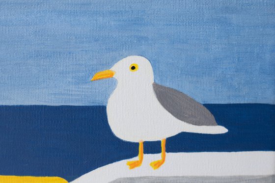 Seagull on the balcony