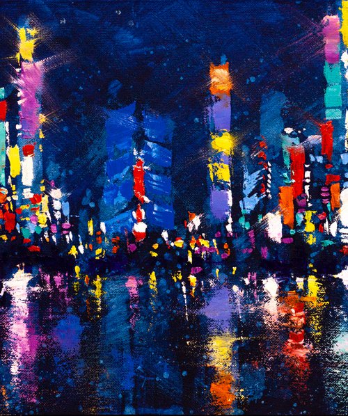 Panorama of the night city by Aleksandr Neliubin