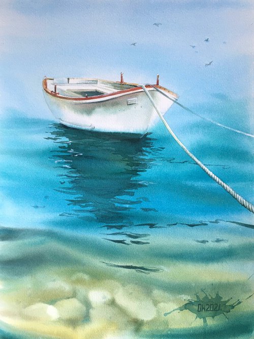 "A boat on a leash" by OXYPOINT