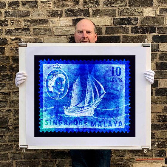 Heidler & Heeps Singapore Stamp Collection '10 cents QEII Ship Series (Blue)'