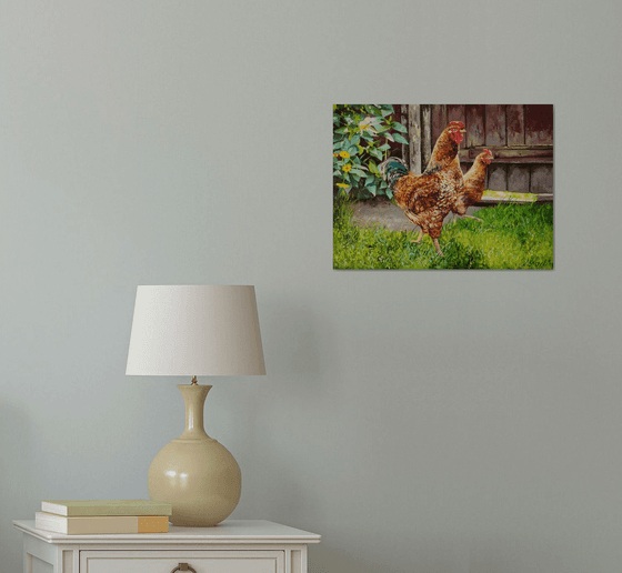 Rooster Painting, Chicken Art